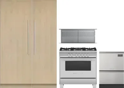 5 Piece Package Includes Refrigerator, Freezer, Range, Hood And Dishwasher